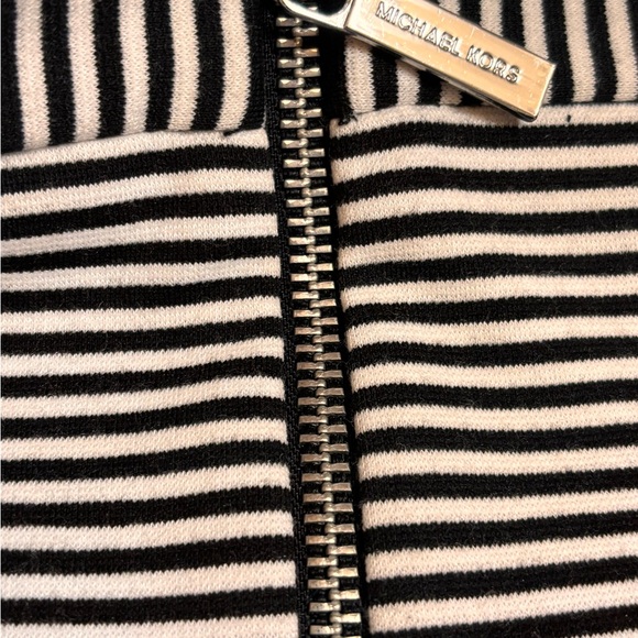 Michael Kors Black White Striped A-Line Skirt Size 4 - Picture 7 of 8